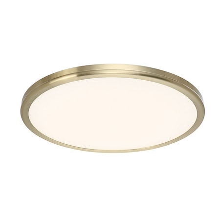 Geos 22in LED Round Low-Profile Flush Mount 2700K In Brass